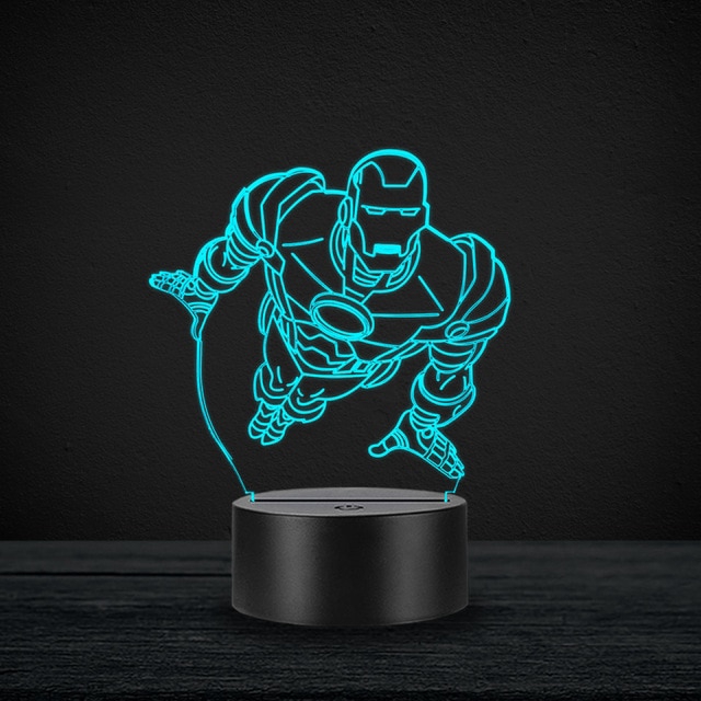 Đèn Ngủ led usb Điều Khiển Từ Xa Hình Siêu Anh Hùng Người Nhện / Người Dơi / Người Sắt Cho Người Hâm Mộ marvel