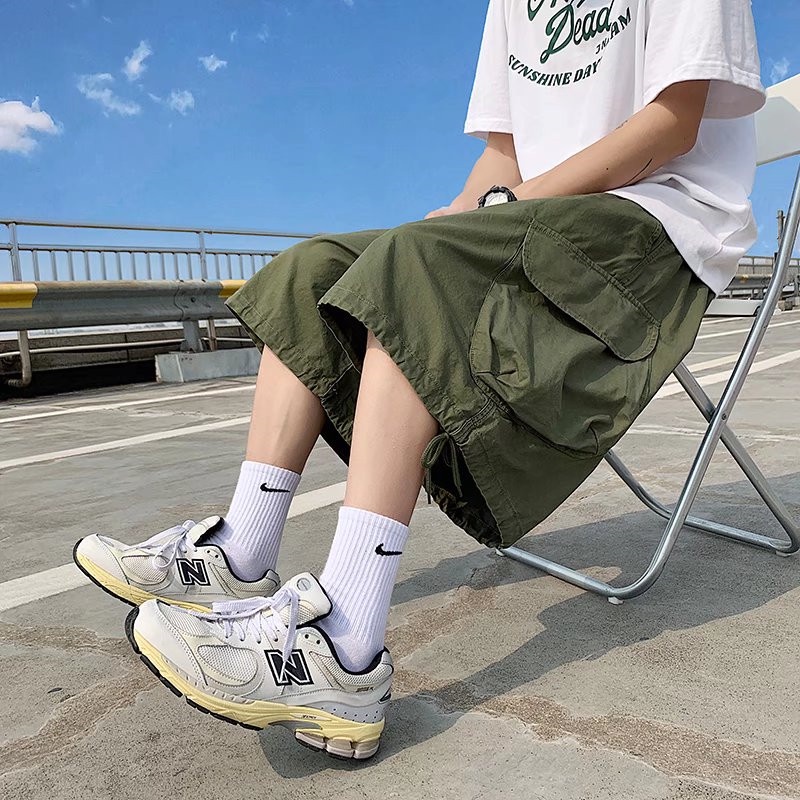 Quần ngắn ống rộng Nhiều Túi Thời Trang Hàn Quốc Cho Nam Size M-4XL