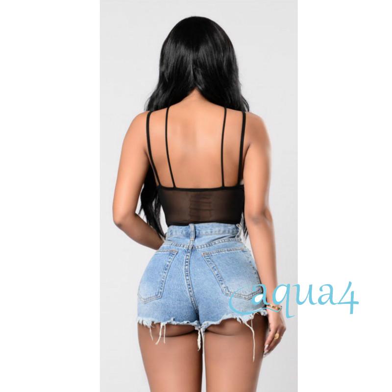 Anana-áo Liền Quần Lưới Cổ Chữ V Không Tay Hở Lưng Gợi Cảm Cho Nữ