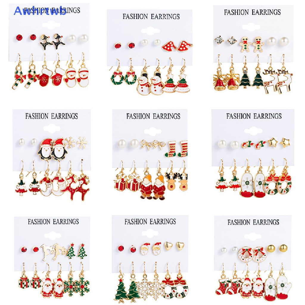 Set 6 Đôi Khuyên Tai Chủ Đề Giáng Sinh Mới