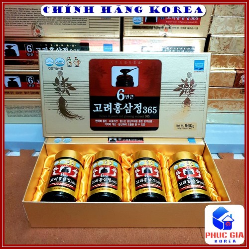 Cao Hồng Sâm 365 Cao Cấp Hàn Quốc, Hộp 4 lọ