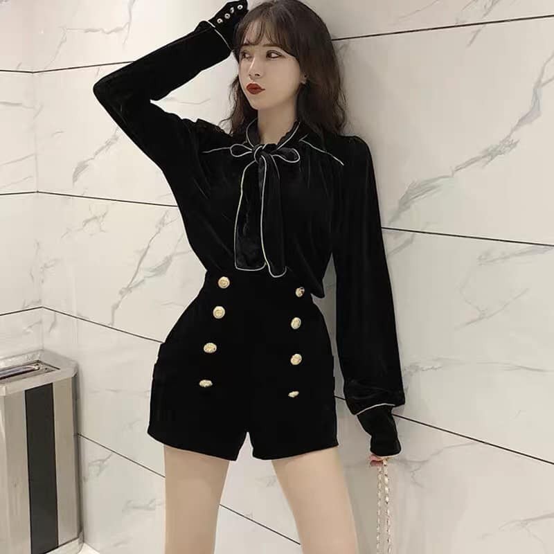set đồ nữ chất nhung thời trang hàn quốc