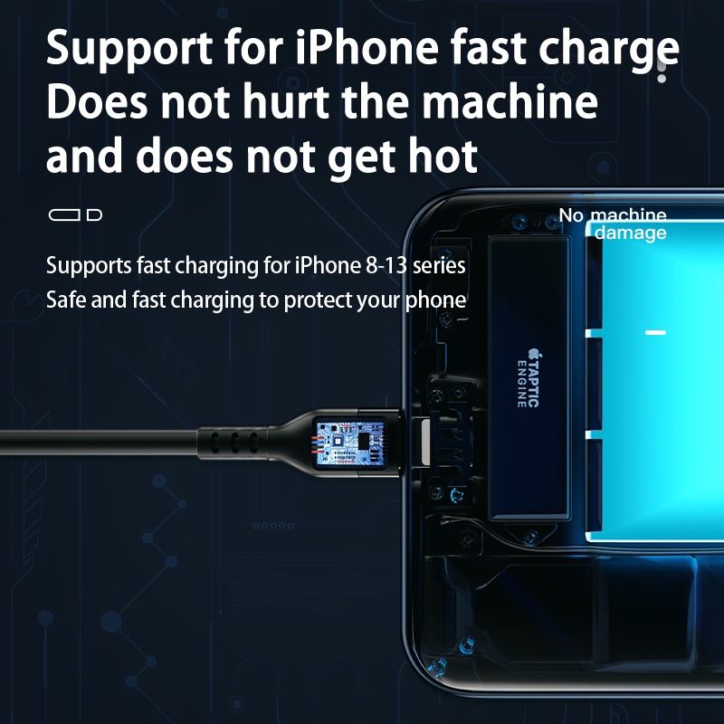 Set 2 Dây Cáp Sạc USB Nhanh Cho IP13 12 11 Pro Max X XR XS 8 7 6s 5s