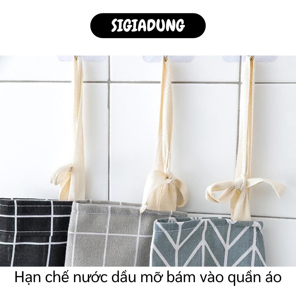 [SGD] Tạp Dề - Tạp Dề Nấu Ăn Bằng Vải Họa Tiết Caro, Tam Giác Kháng Nước Cho Bà Nội Trợ 7816