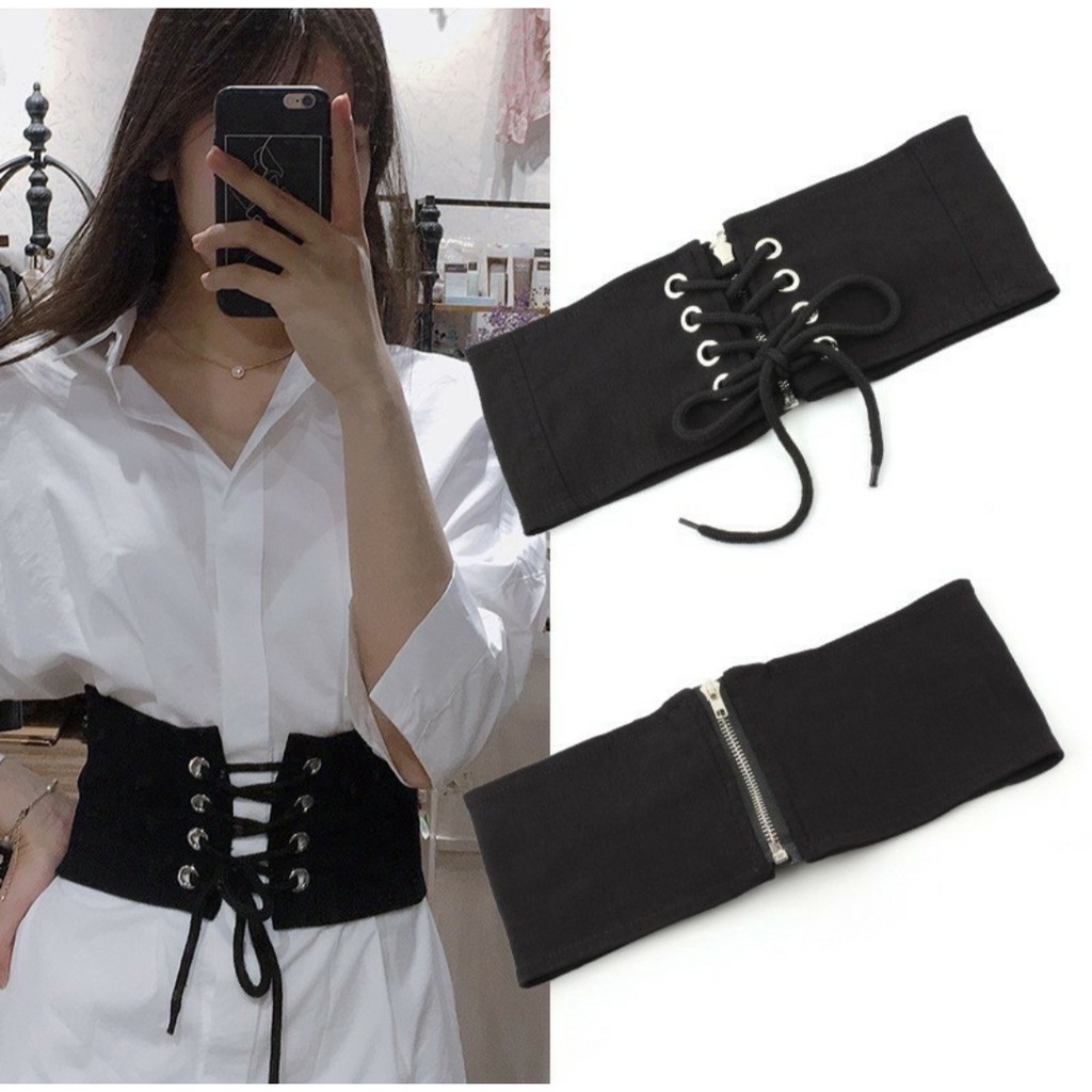Thắt lưng nữ đan eo Đai váy, Dây nịt eo closet eo đen sang chảnh