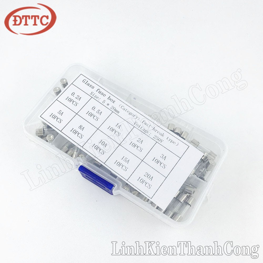 Combo 10 Loại Cầu Chì 5x20mm (100 Cái)