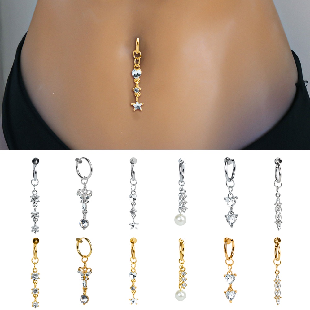 Khuyên Xỏ Rốn Hình Bướm Đính Đá Xinh Xắn