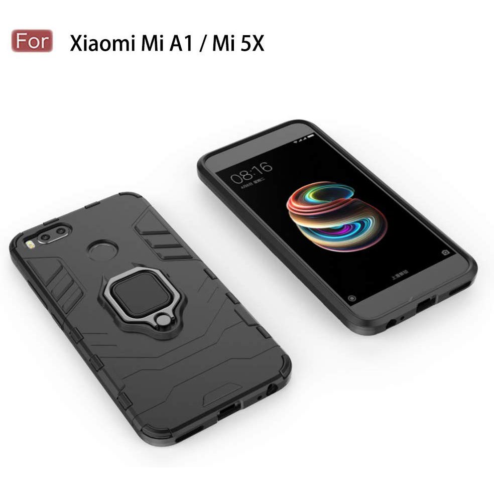 Ốp lưng Xiaomi Mi A1 5X, 🔥FREESHIP🔥Ốp iron man chống sốc kèm nhẫn iring chống xem video tiện lợi cho Xiaomi Mi 5X A1