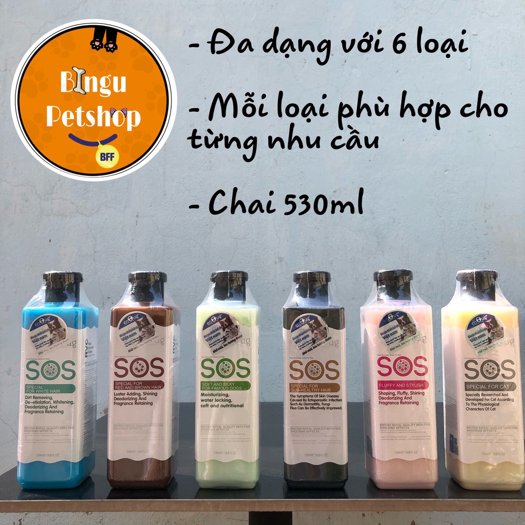 [HÀNG CHÍNH HÃNG] Sữa Tắm SOS - chai 530ml cho chó mèo