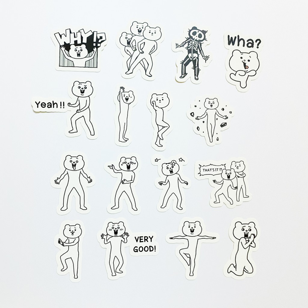 Bộ 32 miếng sticker betakkuma  dán trang trí laptop, máy tính bỏ túi, vali, điện thoại, đàn ghita, hộp..