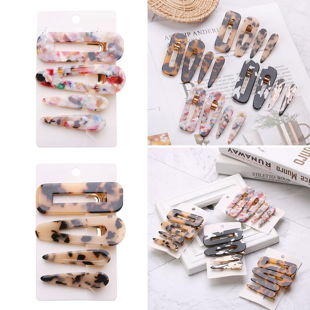 Set 4 Kẹp Tóc Hình Chữ Nhật Thiết Kế Rỗng Thời Trang Cho Nữ