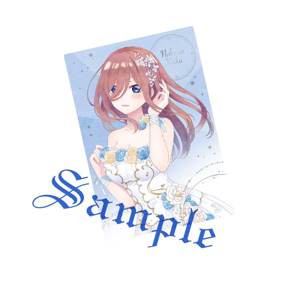 Ảnh card bo góc in hình Gotoubun No Hanayome ver DẠ HỘI Nhà Có 5 Nàng Dâu thẻ bo viền 5*8cm 1 tấm