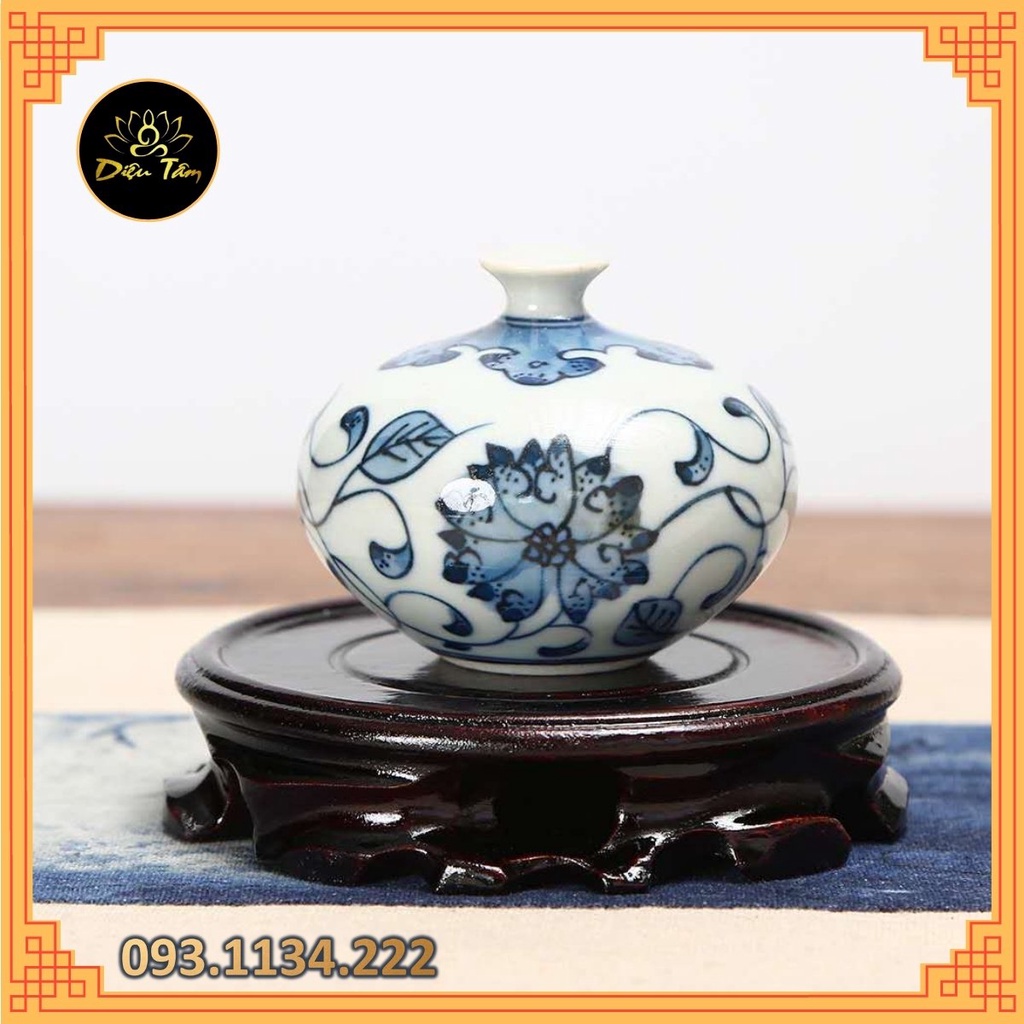 Đôn gỗ kê tượng trang trí đế gỗ tròn bày bàn trà, kê lư đồng, lư xông trầm.