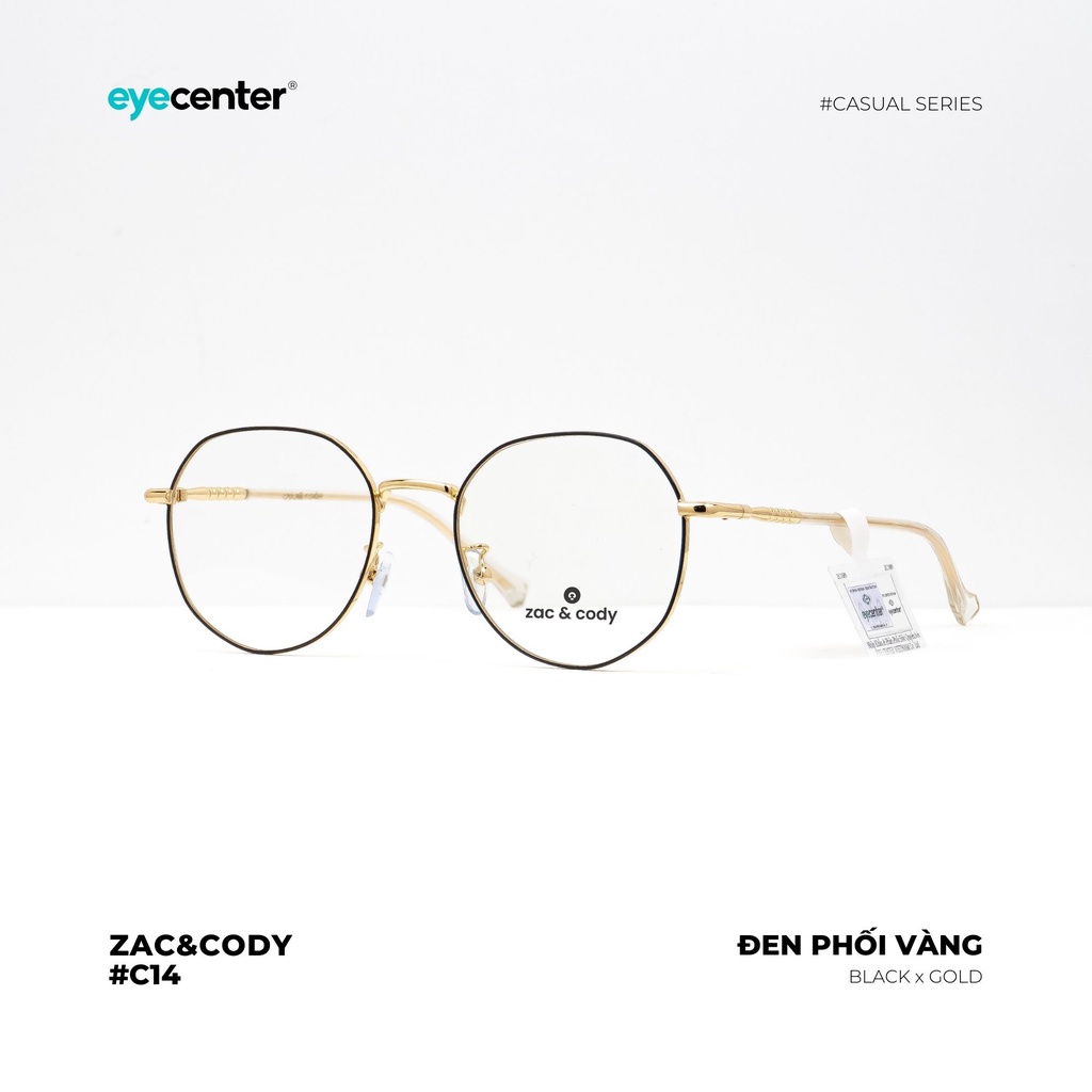 Gọng kính cận nữ chính hãng ZAC & CODY mắt tròn cạnh kim loại chống gỉ C14-S by Eye Center Vietnam