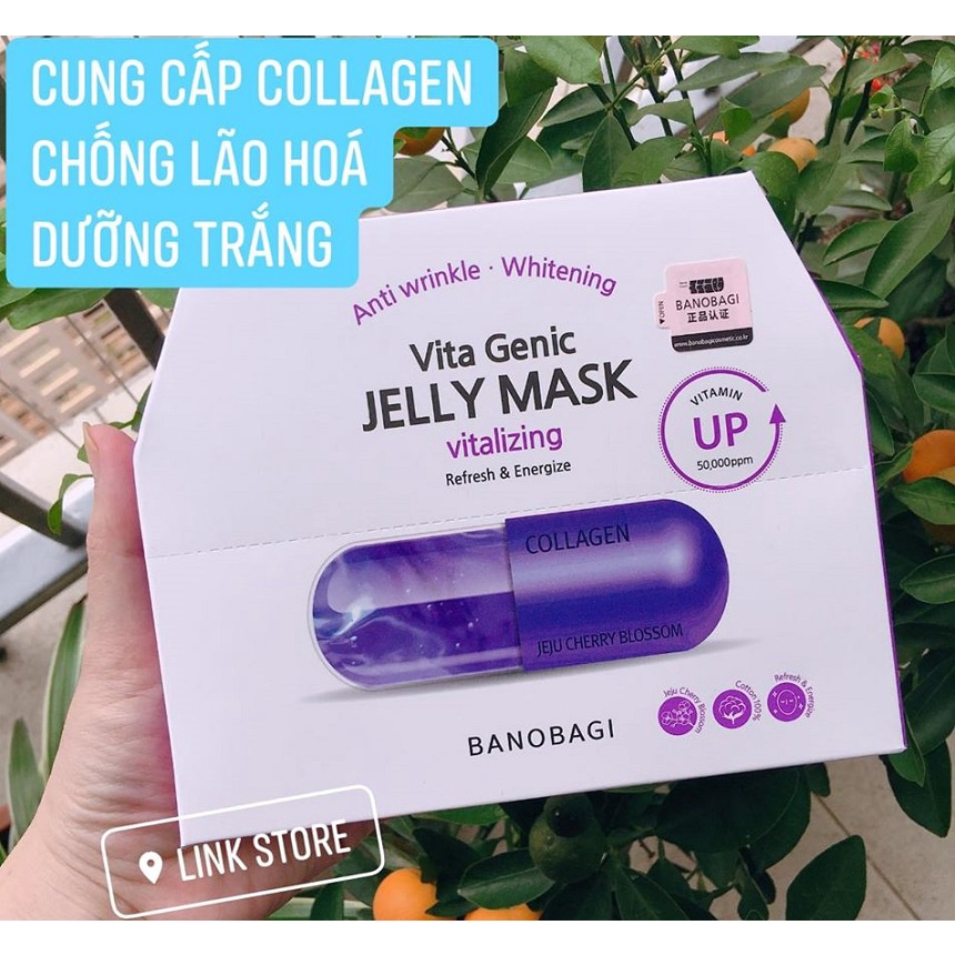 Mặt nạ Banobagi VITA GENIC JELLY xanh dương hồng tím hàn quốc CICA PORE TIGHTENING VITALIZING