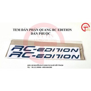 CẶP TEM PHẢN QUANG DÁN PHUỘC RC EDITION MÀU XANH BẰNG DECAL 