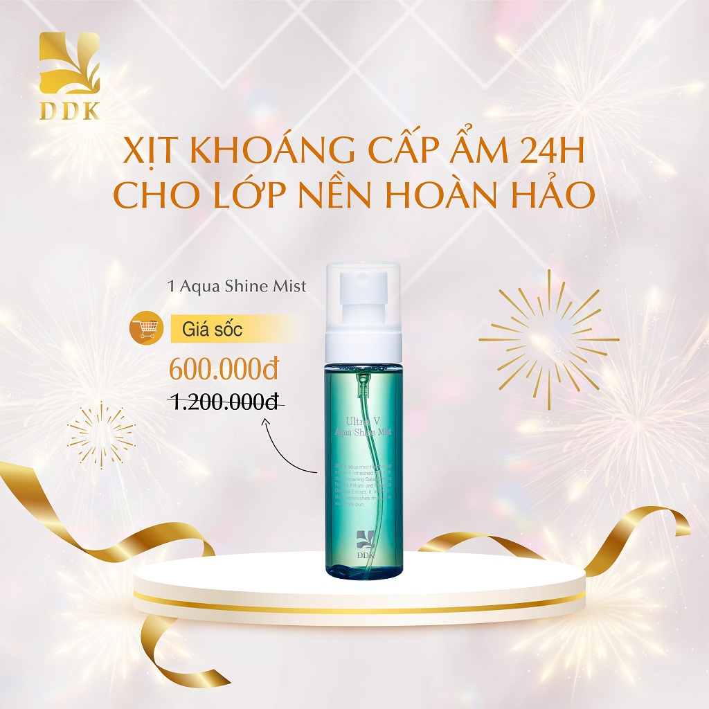 Xịt khoáng dưỡng ẩm làm dịu da Ultra V DDK Aqua Shine Mist