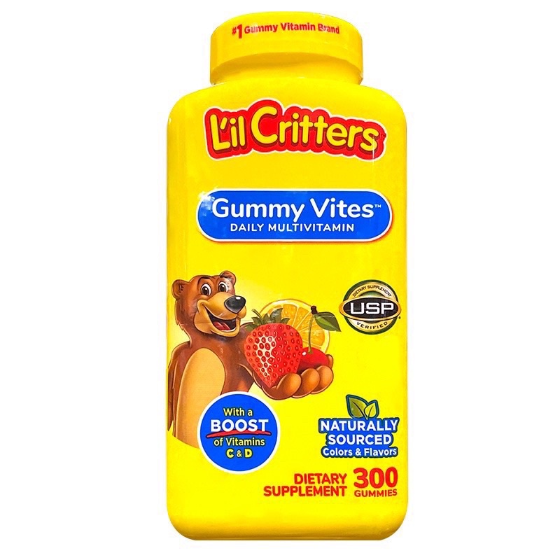 Kẹo dẻo gấu cho bé L’il Critters Gummy Vites của Mỹ 300 viên