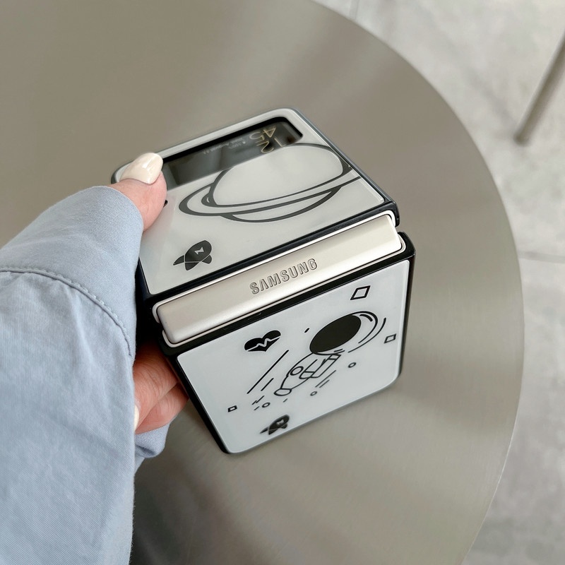 Ốp Điện Thoại Kính Cường Lực Hình Gấu Hoạt Hình Cho Samsung z Flip 3 5G Galaxy z Flip 3