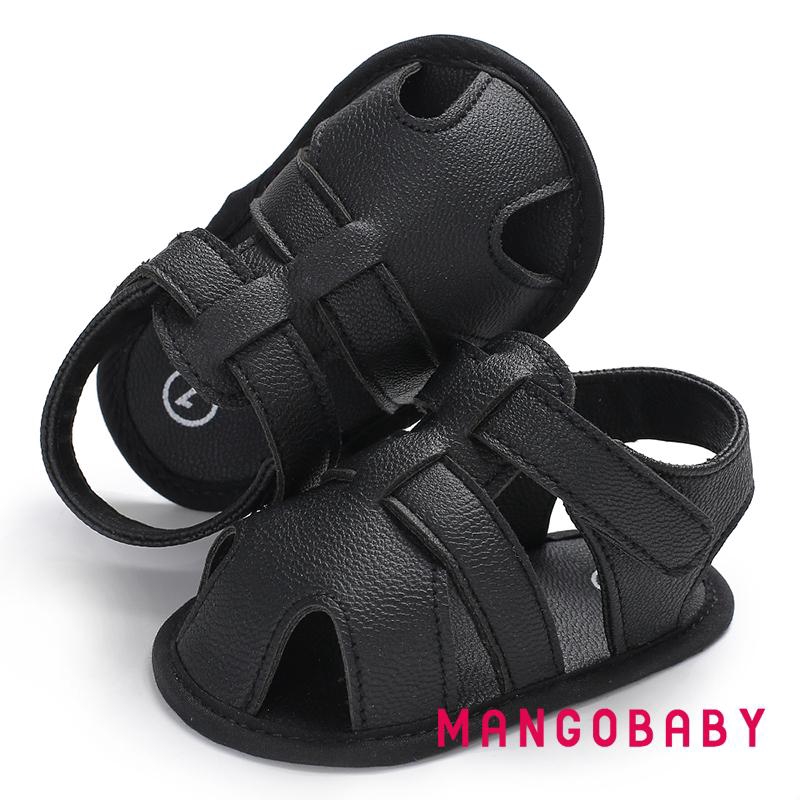 Giày sandal bằng da đế mềm dành cho bé tập đi