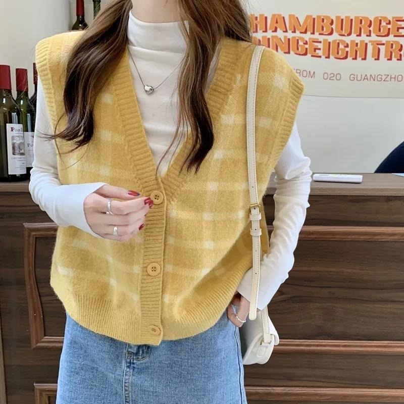 Áo cardigan NZN dệt kim sát nách 4 màu sắc tùy chọn phong cách Hàn Quốc retro thời trang dành cho nữ