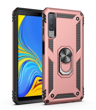Ốp điện thoại chống sốc có vòng đỡ kim loại từ tính sang trọng cho Samsung Galaxy A7 A750 A6 A8 Plus A9 Star Pro A9s J8