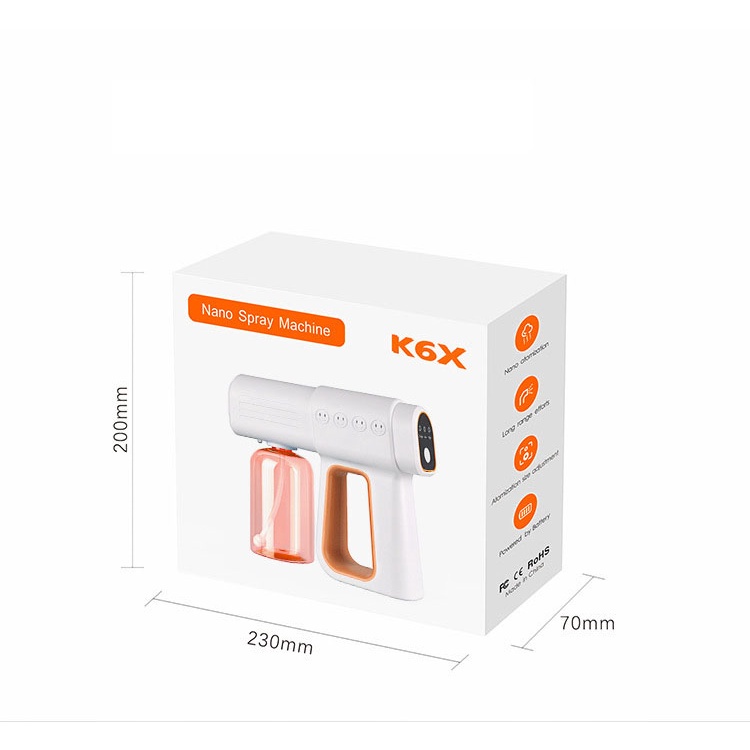 Máy Phun Khử Khuẩn Nano Cồn K6x,Súng Xịt Khử Khuẩn Cầm Tay Cao Cấp Bao Hành 3 tháng Free Ship Tối Đa 70k