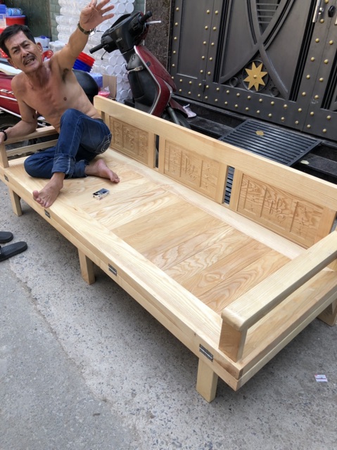 Ghế gấp giường gỗ sồi