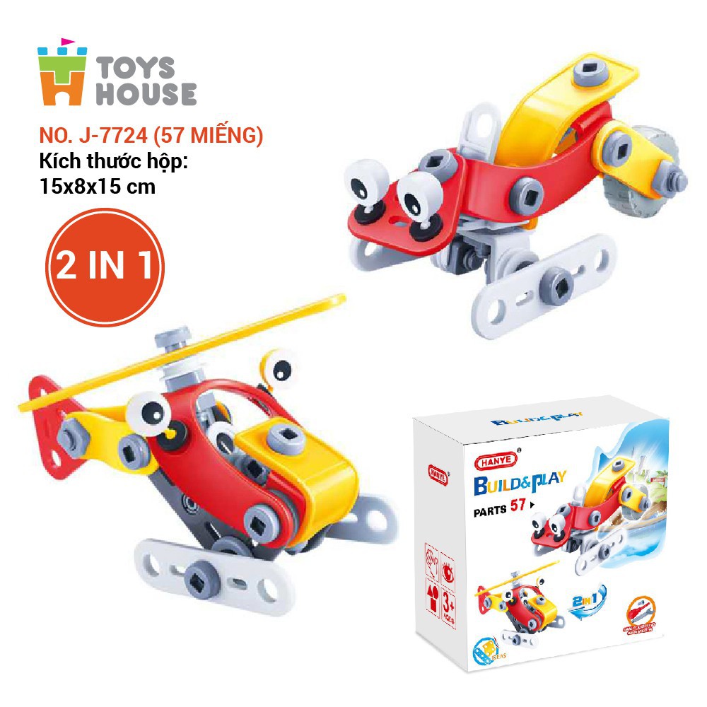 Đồ chơi giáo dục phát triển kỹ năng tư duy cho bé Stem lắp ghép Build&Play 772 - Toyshouse Cho bé từ 2 tuổi