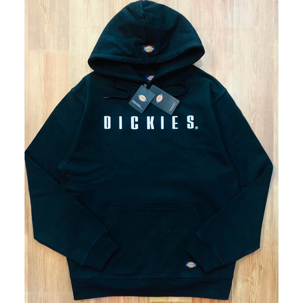 Áo hoodie nỉ đen Dickies nam nữ unisex form rộng basic in ngực chính hãng - Helistore