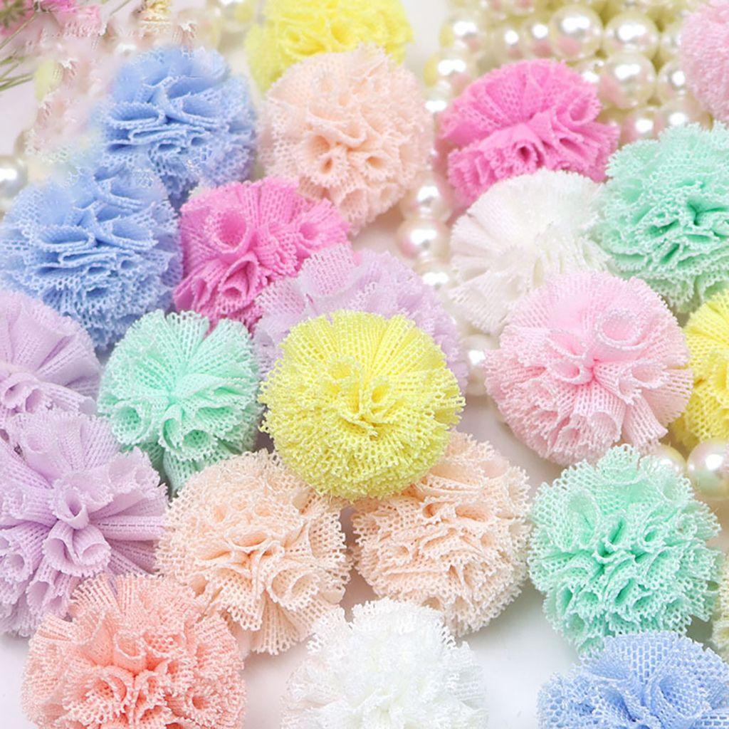 JARRED Dây Buộc Tóc Phối Ren Co Giãn Đính Bóng Lông Xinh Xắn