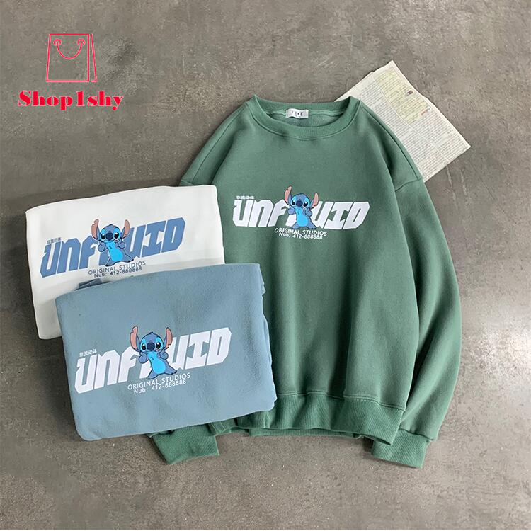 Áo nỉ chui đầu tay dài in họa tiết Stitch phong cách thể thao thời trang | BigBuy360 - bigbuy360.vn