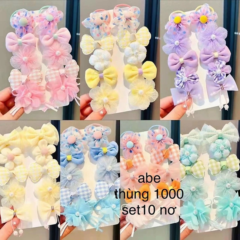 Set 10 Dây Cột Tóc Nơ Hàn Quốc