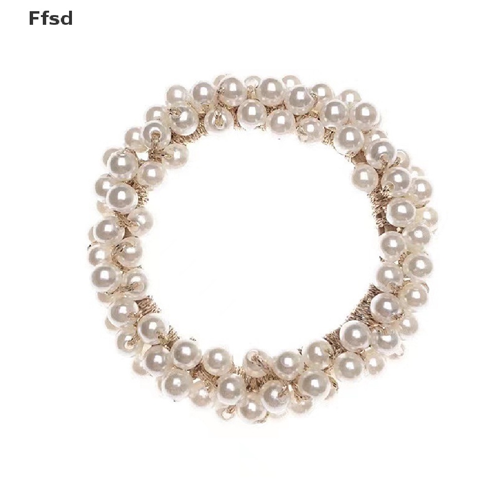 Dây Buộc Tóc Cao Su Đính Hạt Ngọc Trai Thanh Lịch Cho Nữ