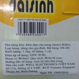 Đèn diệt côn trùng Đại Sinh DS -D6 xanh