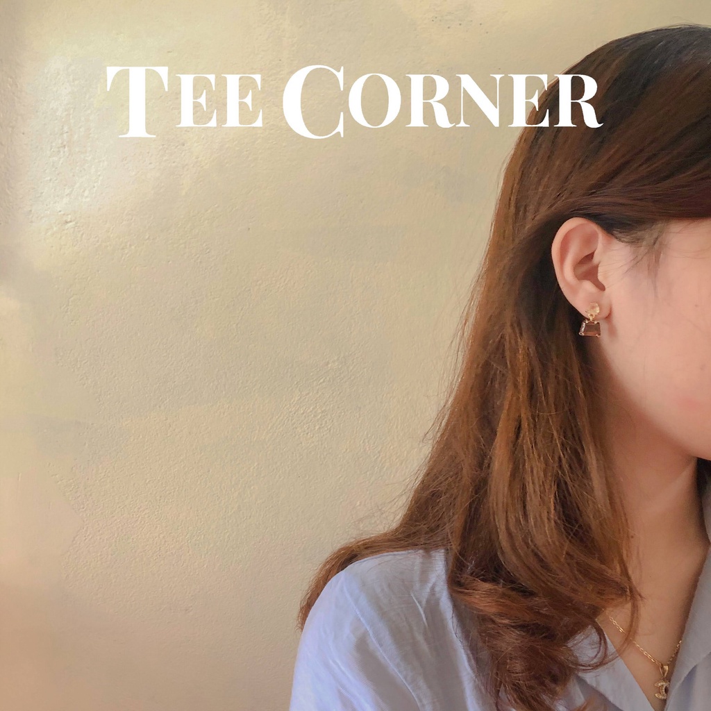 Khuyên Tai Đính Đá Hổ Phách Thời Trang