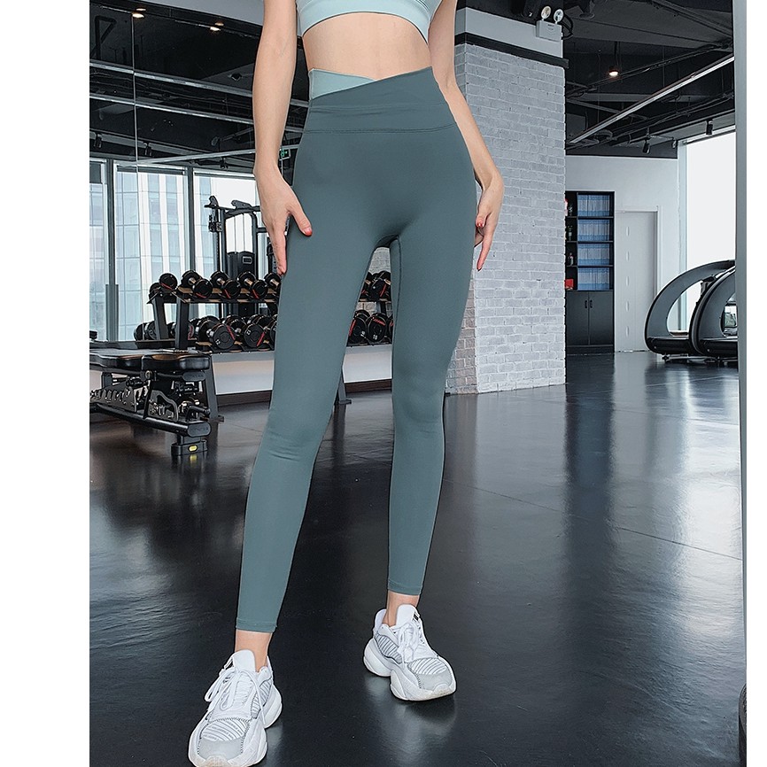 Quần Legging Tập Gym Nữ Poly Trơn Co Giãn Gen Bụng Nâng Mông 3419