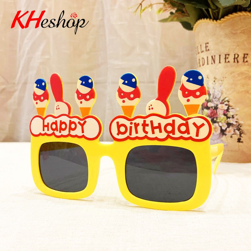 Kính Happy Birthday vui nhộn dành cho Tiệc sinh nhật, sự kiện, lễ kết hôn, đạo cụ nhỏ Xinh hợp thời trang mã Y21007
