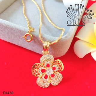 Dây chuyền dạng mì xoắn mặt hoa mai lưới nhỏ 5 cánh đính đá thiết kế cao cấp Orin D4439
