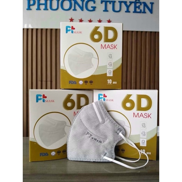 [Giao Hoả Tốc HCM] Khẩu Trang 6D MASK Mẫu Mới Hàng Công Ty Phương Tuyến, Hộp 10 Cái Dành Cho Người Lớn