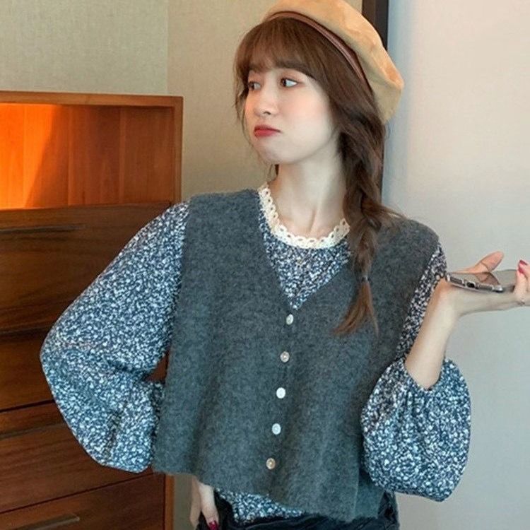 Áo cardigan không tay dệt kim cổ V phong cách Hàn Quốc 2020