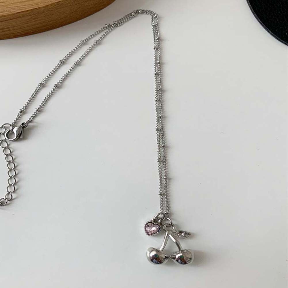 Vòng cổ Hợp Kim Mặt Hình Trái Cherry / Gấu Hoạt Hình Đơn Giản Thời Trang Cho Nữ