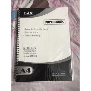 Sổ Lò Xo A4 Lax Dày 200 Trang - Màu Ngẫu Nhiên
