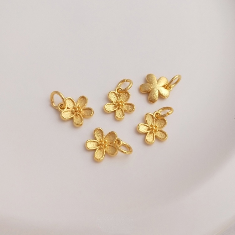 Phụ Kiện Hạt Làm Mặt Trang Sức Hình Đồng Xu/Hoa Đào/Hoa Đào Bằng Đồng Thau Độ Bền Cao Màu Sắc Đẹp Mắt diy