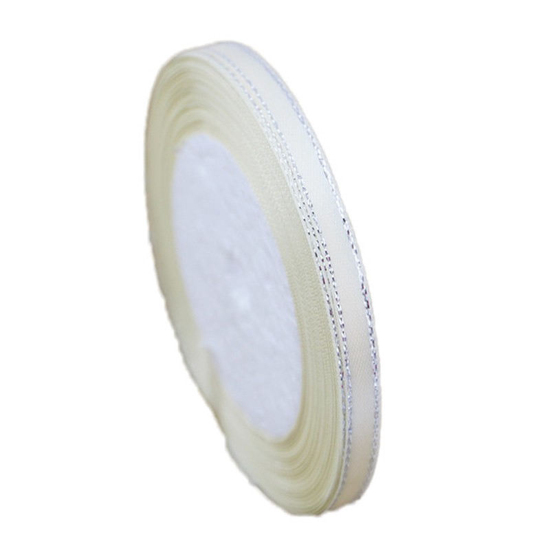Cuộn dây ruy băng satin màu bạc 6mm dài 25 yard chất lượng cao