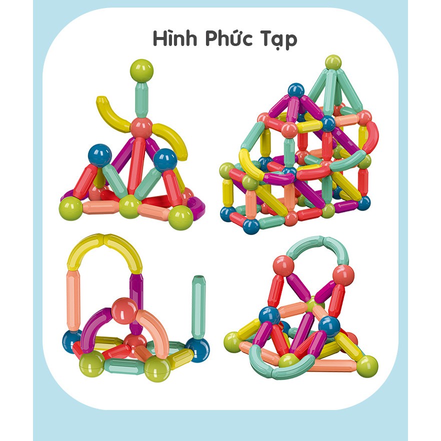 Bộ Xếp Hình Nam Châm 36 Chi Tiết Thế Hệ Mới - Đồ Chơi Phát Triển Trí Tuệ cho bé