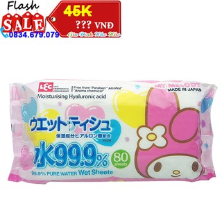KHĂN ƯỚT NHẬT LEC MY MELODY SS-238 - GÓI 80 TỜ