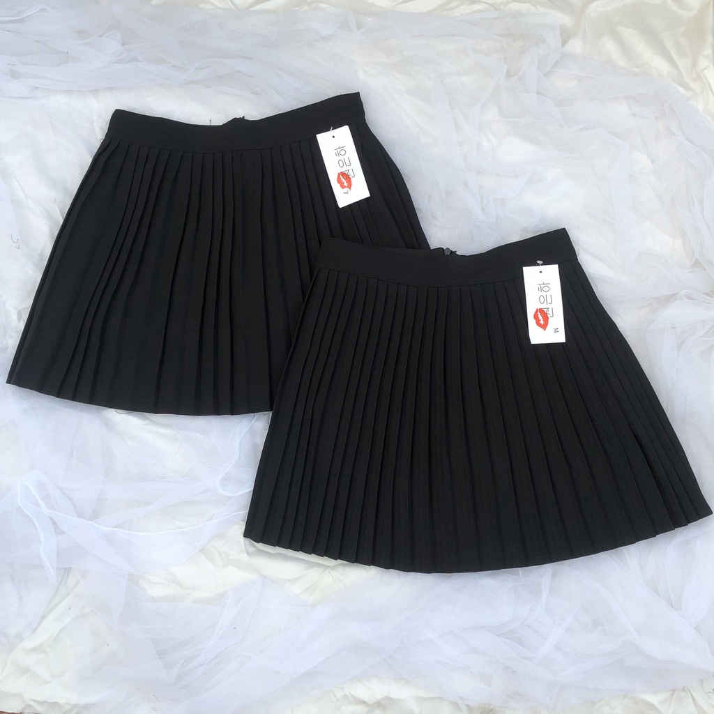 Chân váy xếp ly nữ NHẠT LINH chân váy ngắn dáng basic xòe trơn cạp cap tôn dáng - CV200