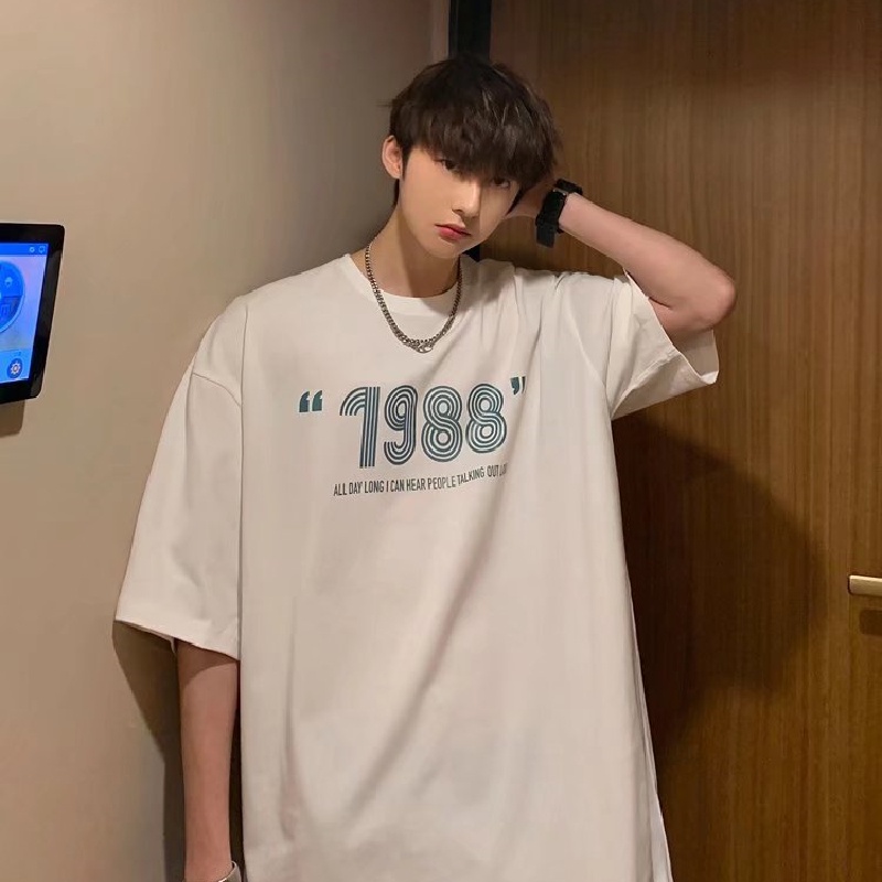 Áo Thun Nam Tay Ngắn Dáng Rộng In Chữ Size M-5XL Phong Cách Hip Hop