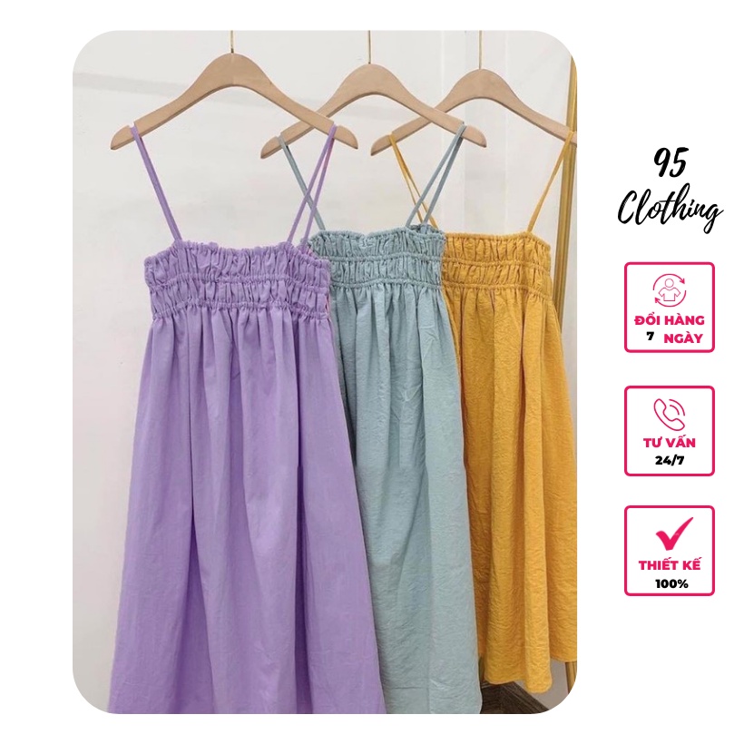 [Hàng Thiết Kế] Đầm babydoll 2 dây nhún ngực | BigBuy360 - bigbuy360.vn